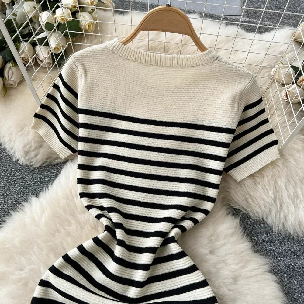 Summer Striped Beach Knitted Dress