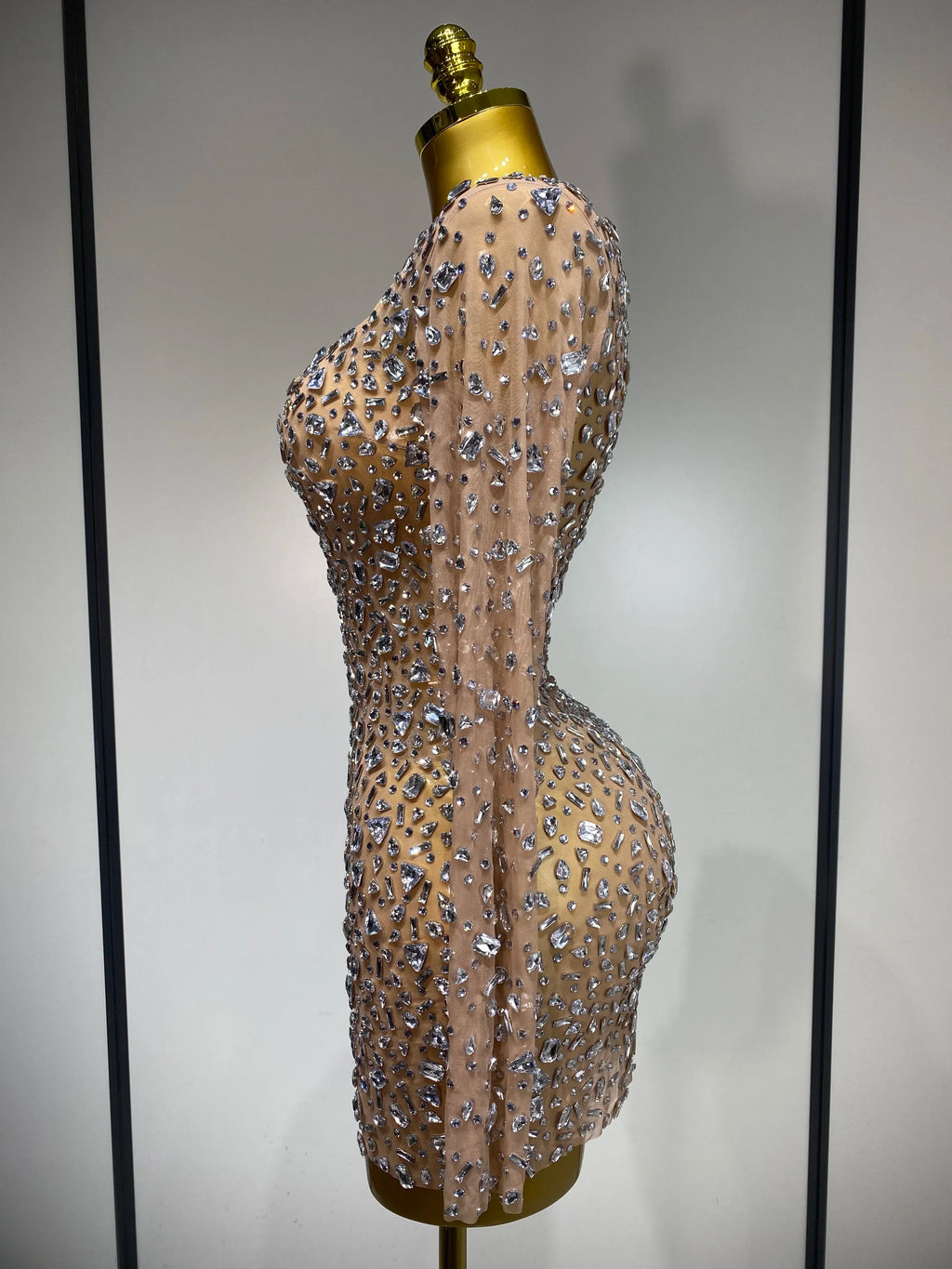 Women's Sparkling Diamond Party Mini Dress