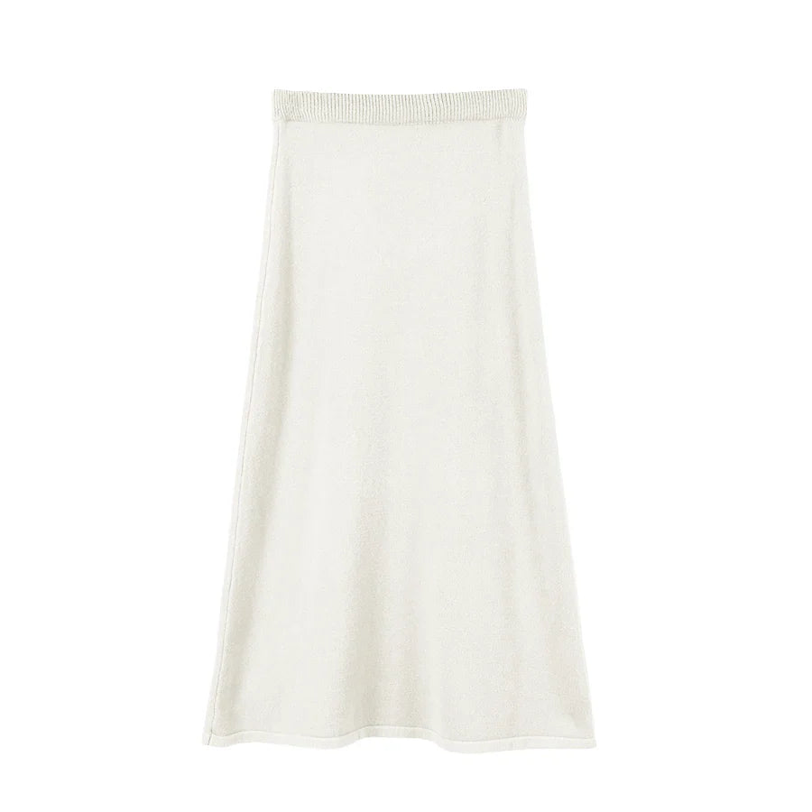 Polo Neck Knit Sweater & Wide Leg Pants Set