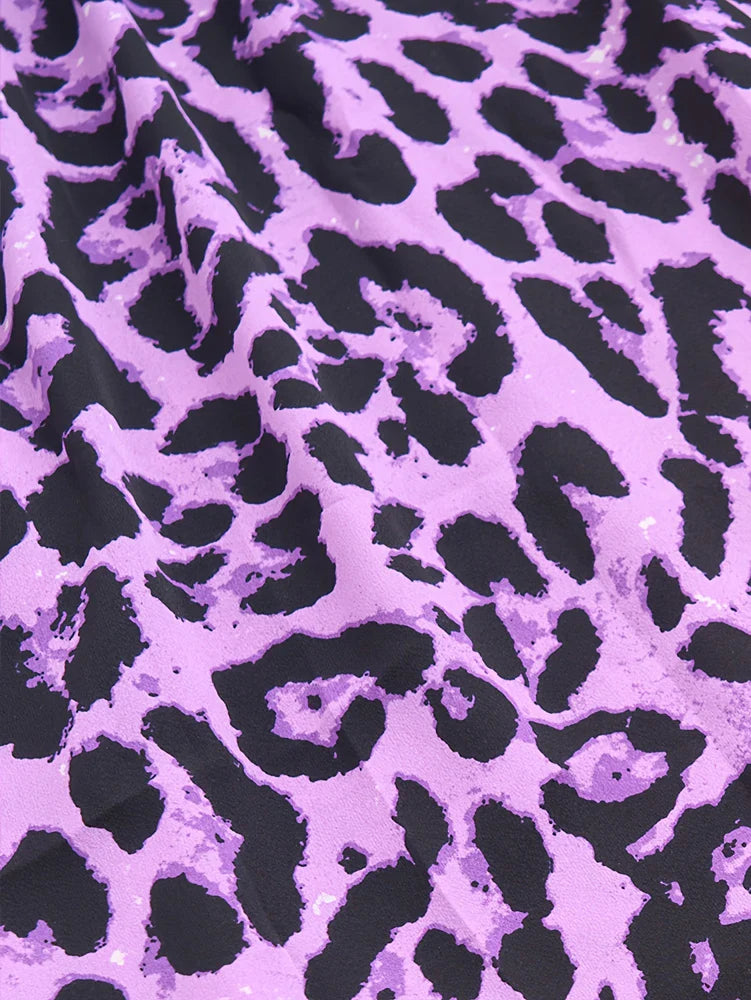 Leopard Print V-Neck Dress