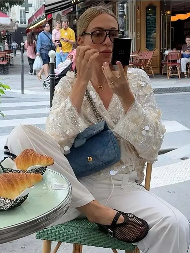 Women's Sequin Kimono Jacket