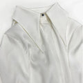 Women's Satin Button-Up Blouse - Long Sleeve Turn-Down Collar Shirt