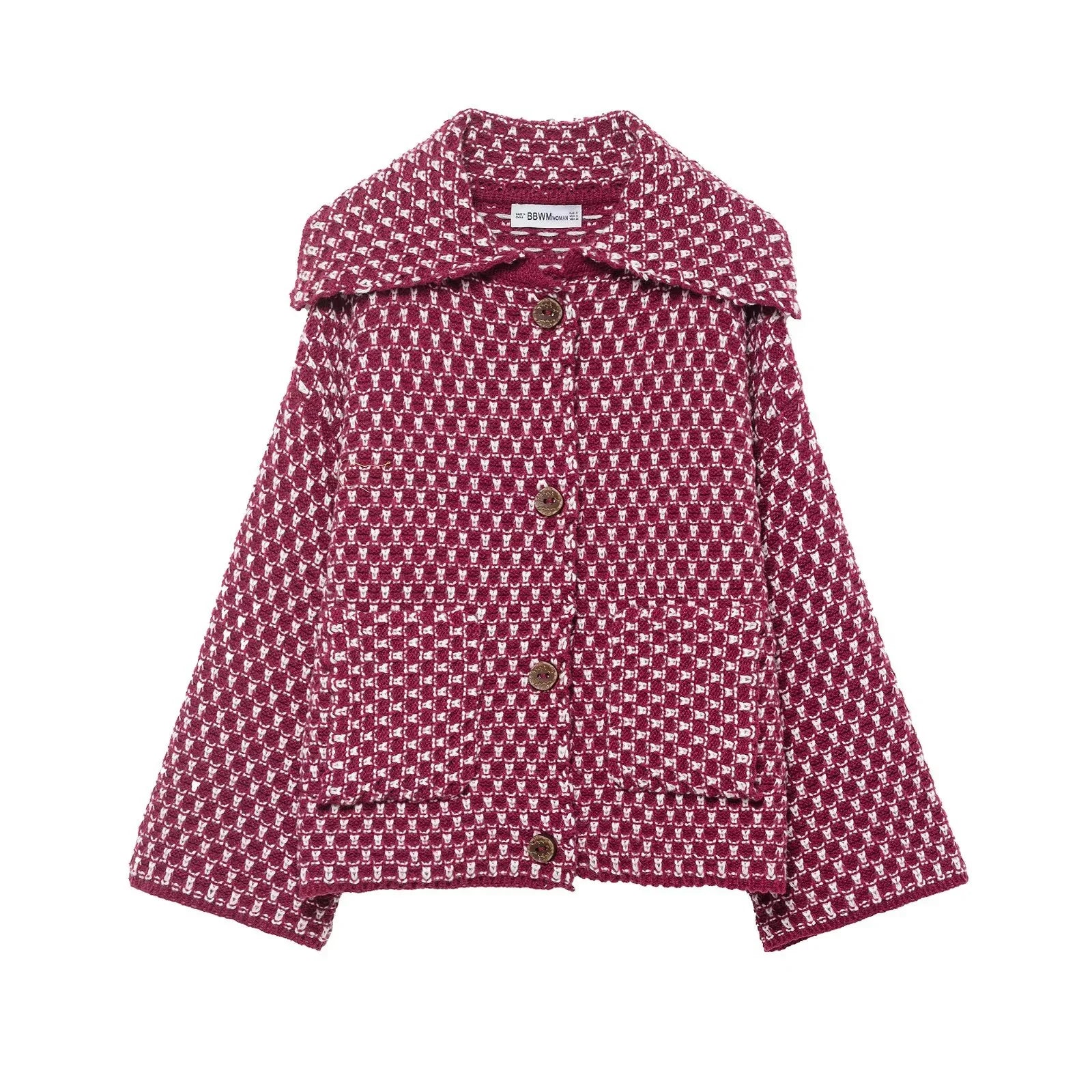 Women's Korean Style Knitted Cardigan - Loose Fit Button-Up Jacket