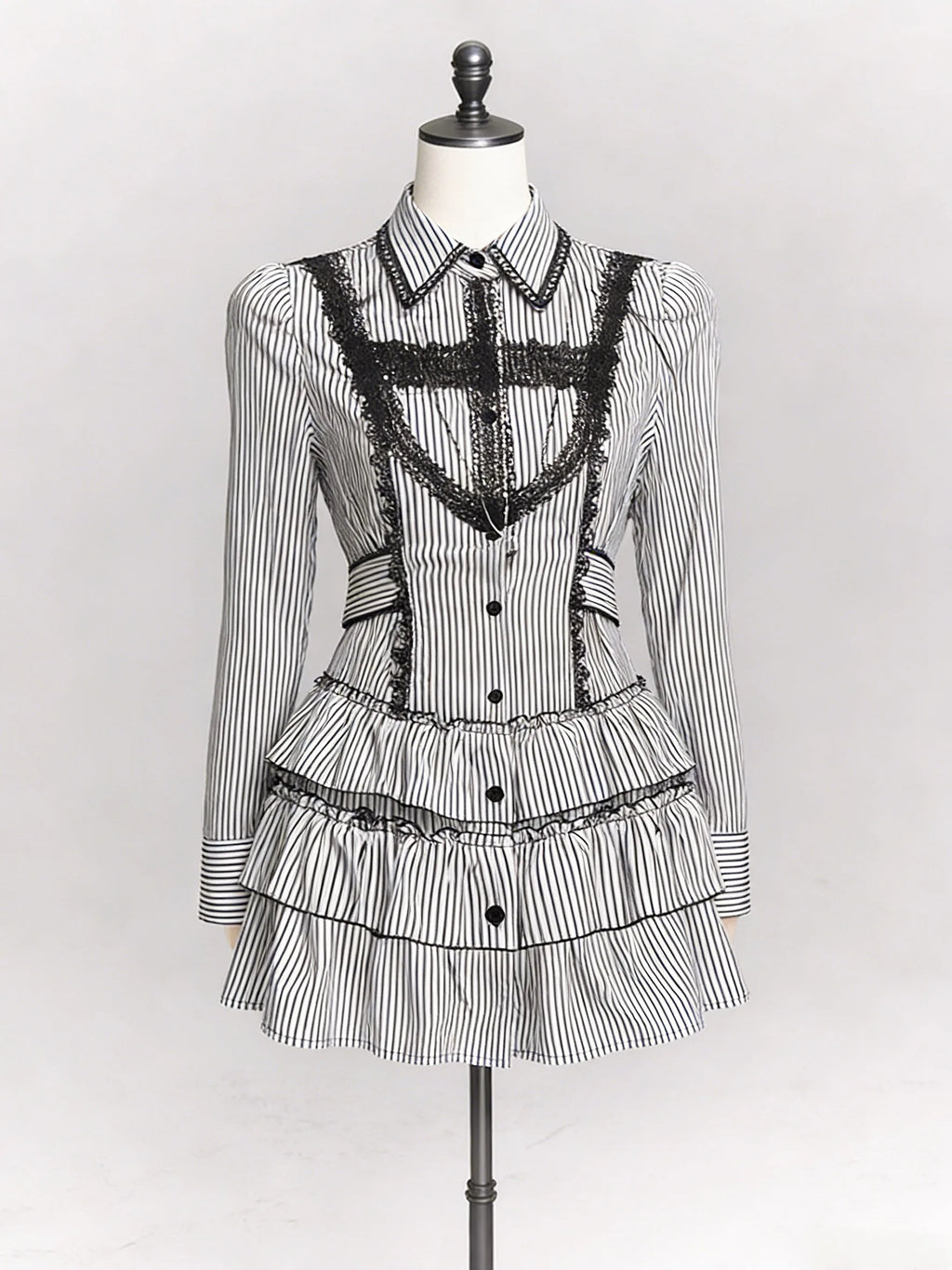 Harajuku Sweet Bow Black Plaid Dresses All-match Slim Fit Kawaii Lolita Dress