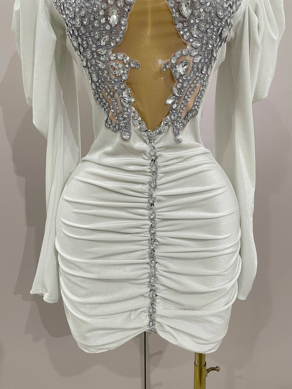 Women's Luxury Sparkly Crystal Velvet Mini Dress