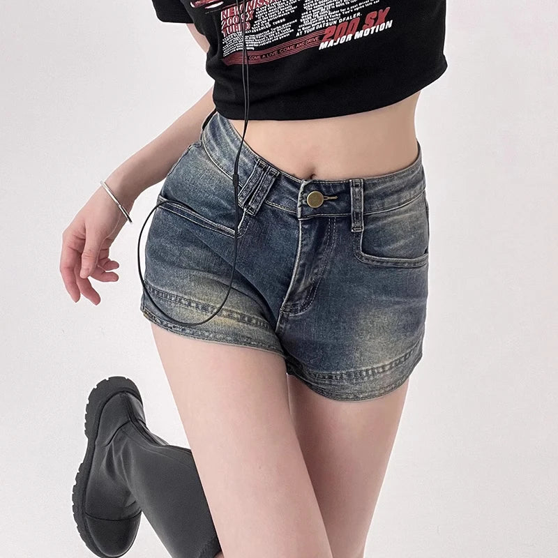 Women's High-Waist Denim Shorts