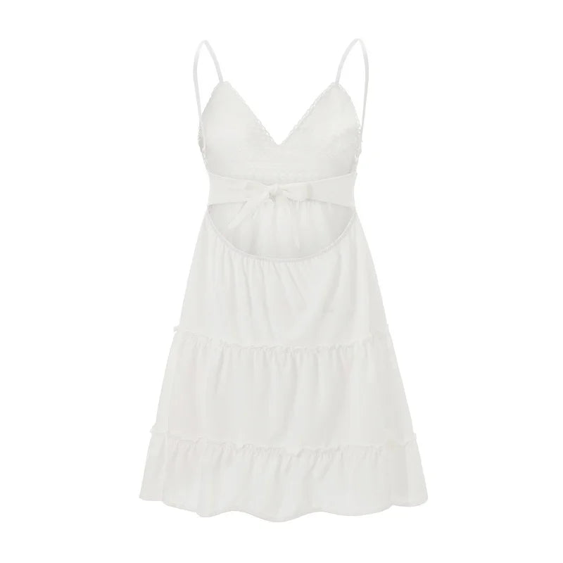 Women's Boho Spaghetti Strap Mini Dress