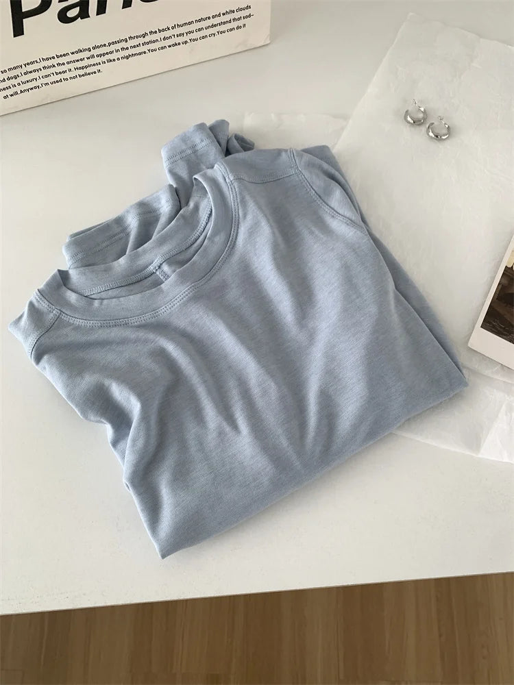 Silk Wool Blend Long Sleeve Top