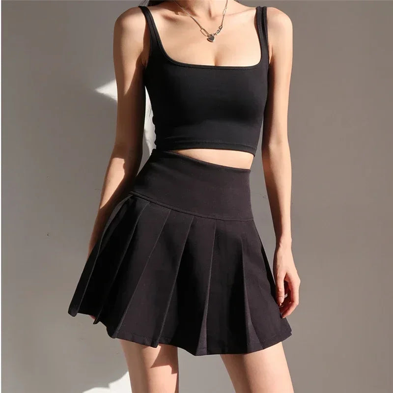 Women's Y2K High-Waist Pleated Mini Skirt