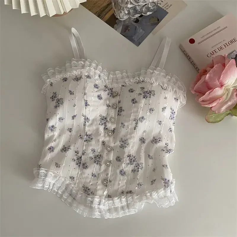 Women's Lace Floral Halter Cami