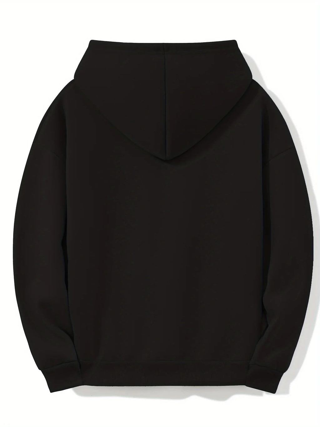 Printed Hooded Sweatshirt Drop Sleeve Slim Fit Pullover