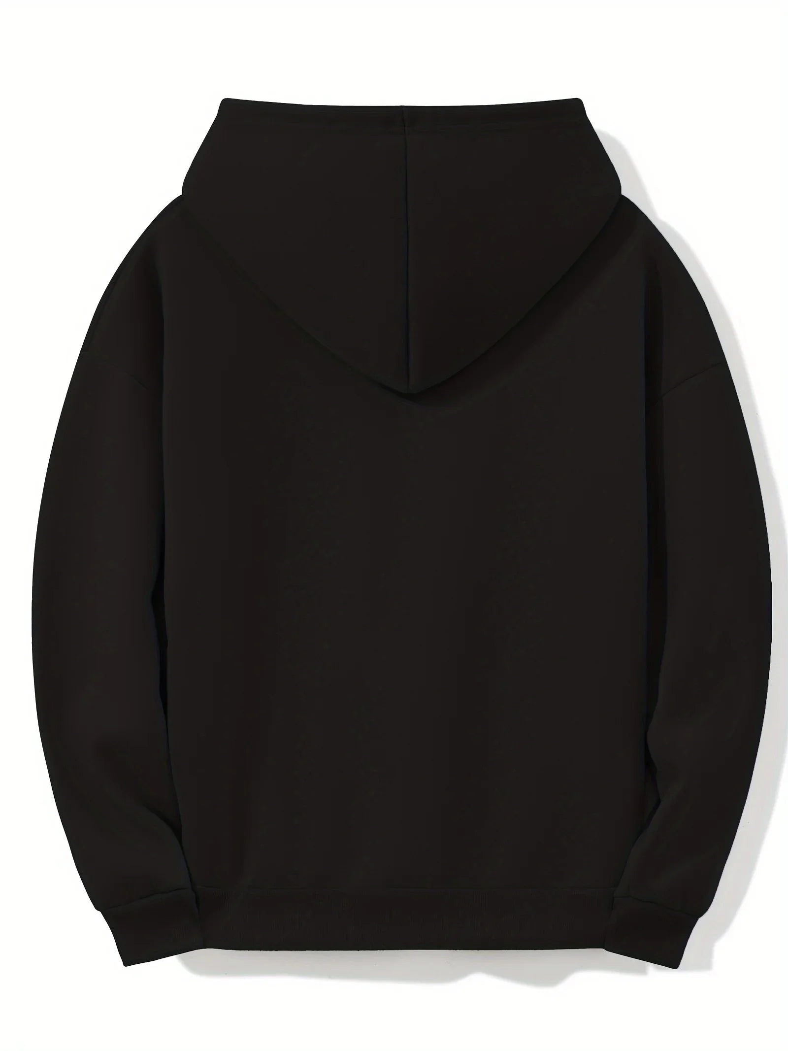 Printed Hooded Sweatshirt Drop Sleeve Slim Fit Pullover