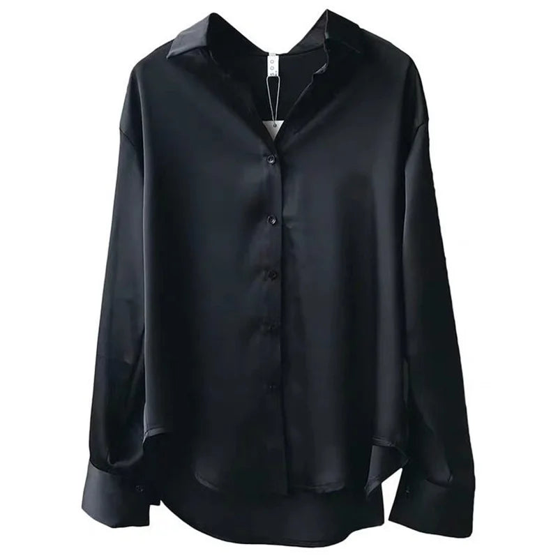 Casual Long Sleeve Button-Down Blouse