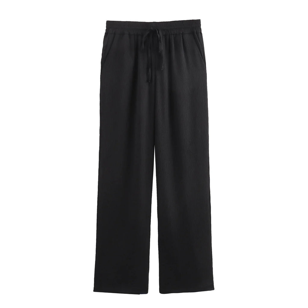 Turn-Down Collar Double-Breasted Blazer & Pants Set