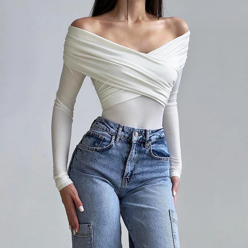 Sexy Off-Shoulder Bodysuit Jumpsuit