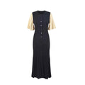 Knitted Mermaid Midi Dress Round Neck Hollow Slimming Fishtail