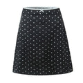 YENKYE 2025 Women Vintage Black White Polka Dot A-line Knee Length Skirt Sexy Low Waist Holiday Summer Skirts
