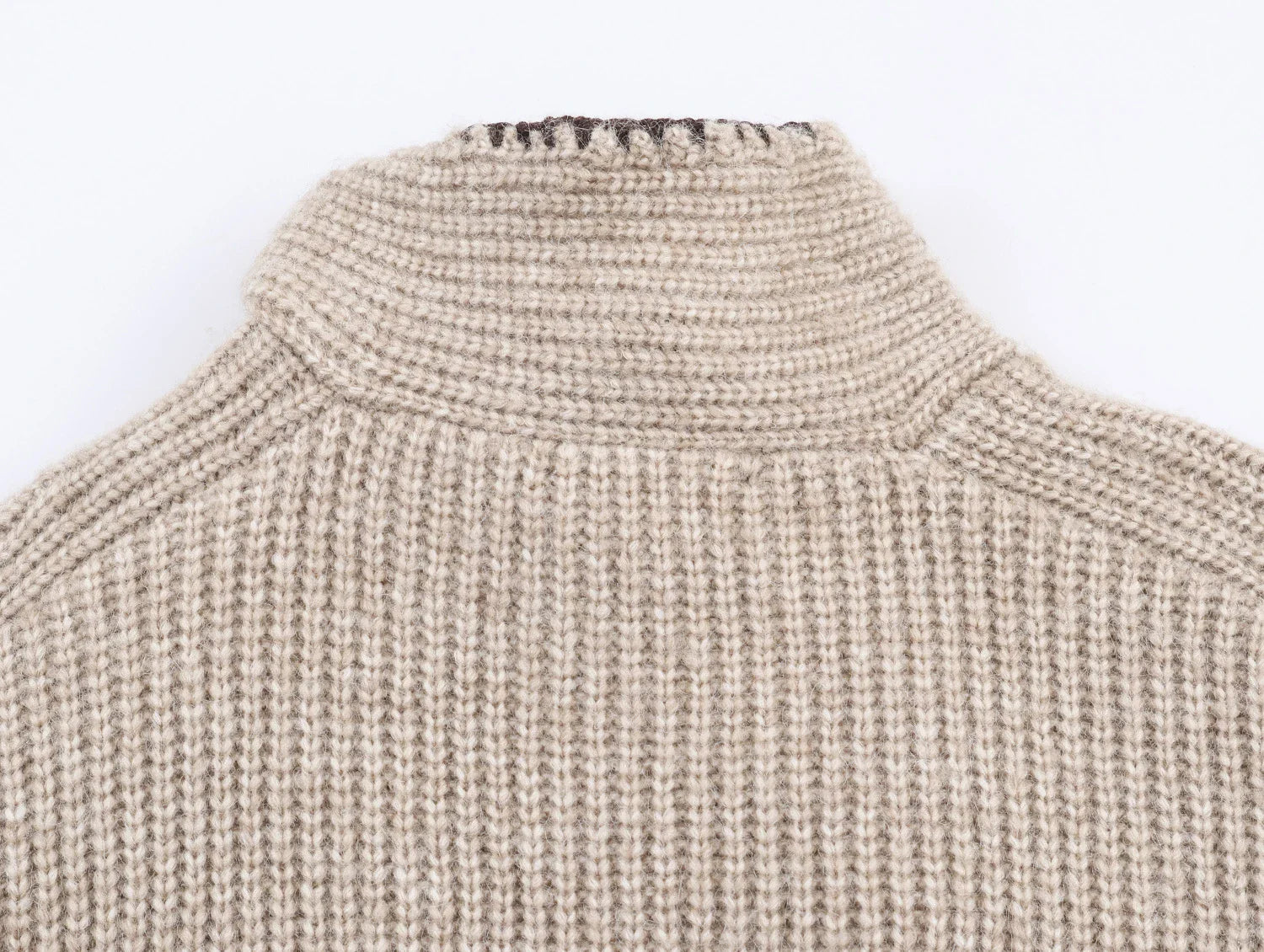 Bow Collar Knit Sweater Long Sleeve Regular Fit Pullover