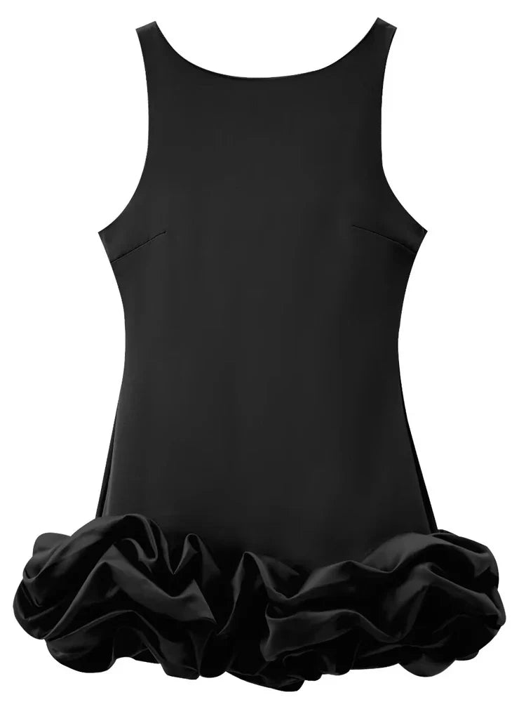 Women's Off-Shoulder Backless Ruffle Bodycon Mini Dress