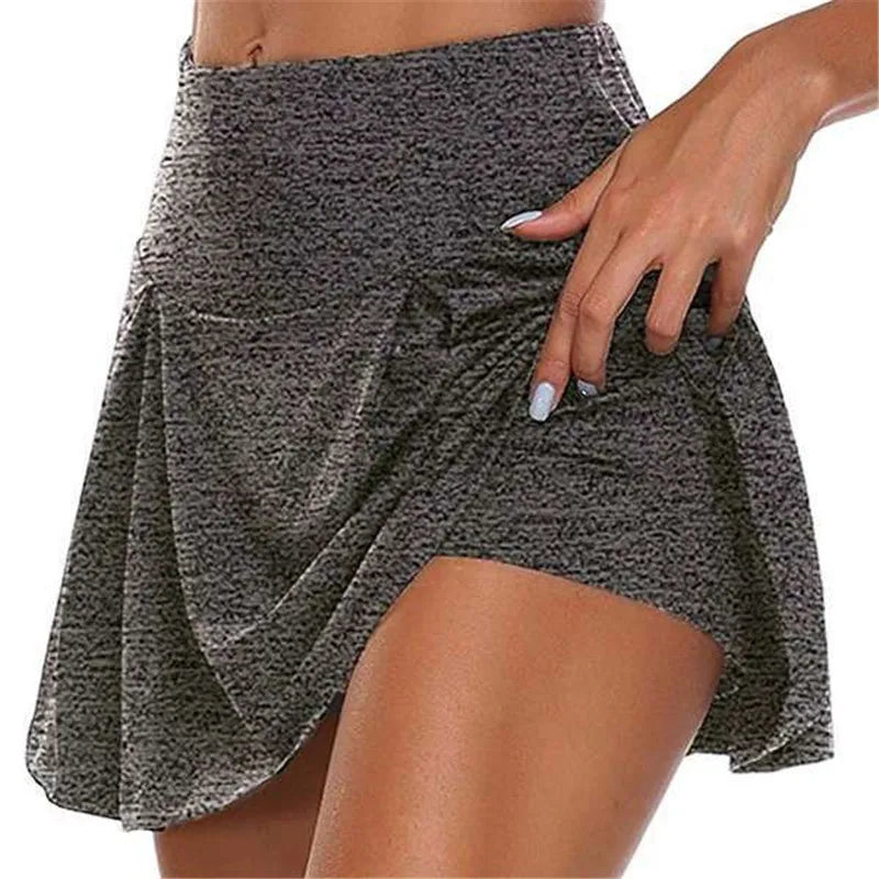 Summer Women Sprints Tennis Dance Fitness Short Skirts Quick Drying Solid Female Lining High Waist Mini Skirts Shorts