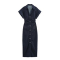 Denim Midi Shirt Dress