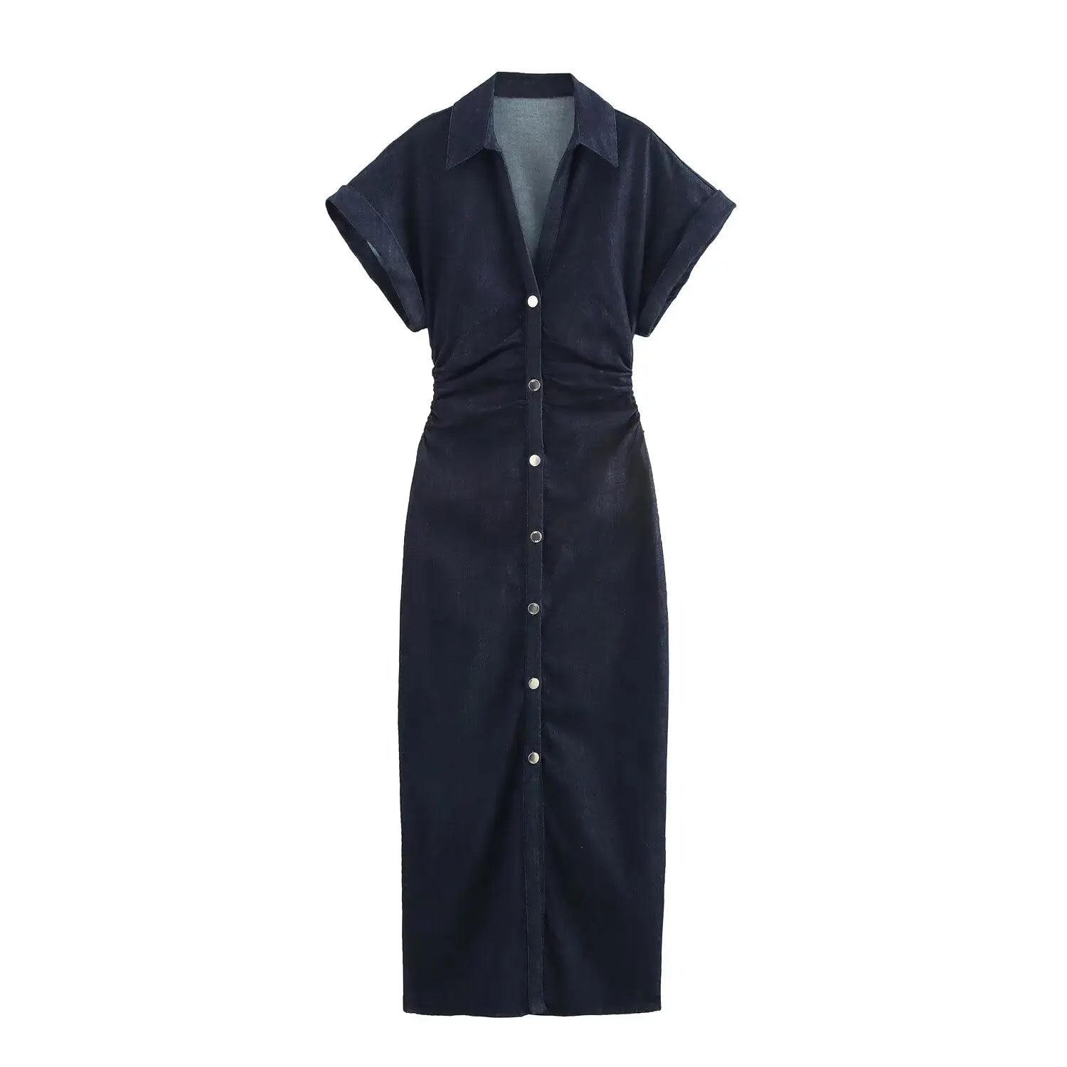 Denim Midi Shirt Dress