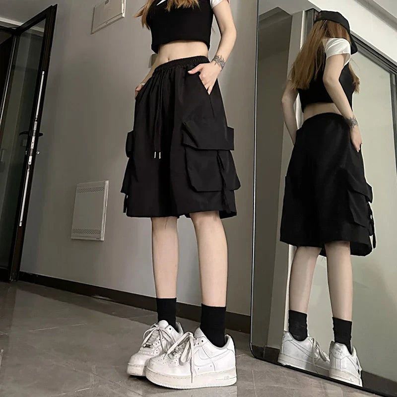 Women's High-Waist Cargo Shorts