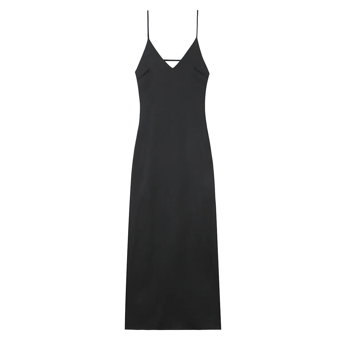 Satin Sling Backless Maxi Dress