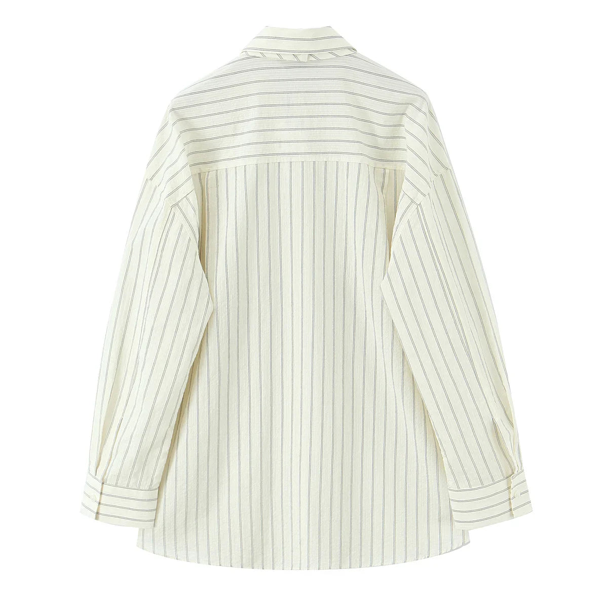 Striped Tie Lapel Long Sleeve Shirt | Women's Casual Loose Versatile Top