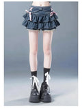 Women's Y2K Bow Denim Mini Skirt