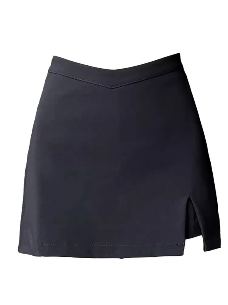 Women's High-Waist Split Mini Skirt