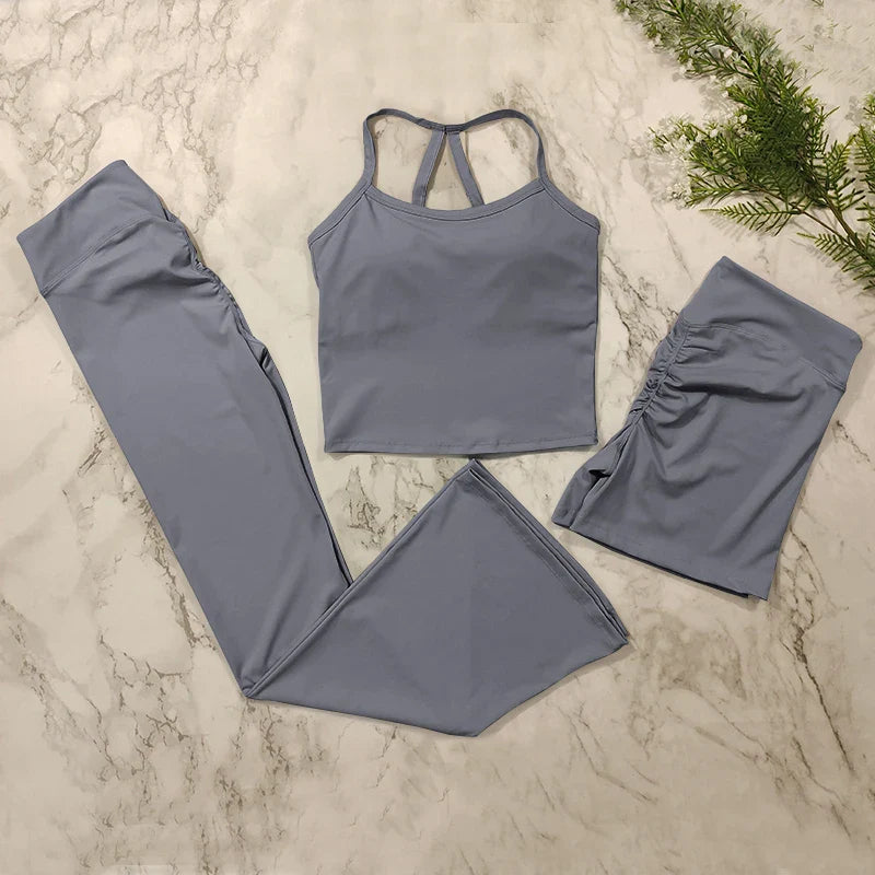 2-Piece Sports Bra & Leggings Set | Women's Push Up Gym Yoga Workout Suit