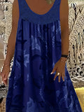 Women's Lace Panel Print Beach Dress