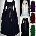 Square Collar Flare Sleeve Witch Maxi Dress
