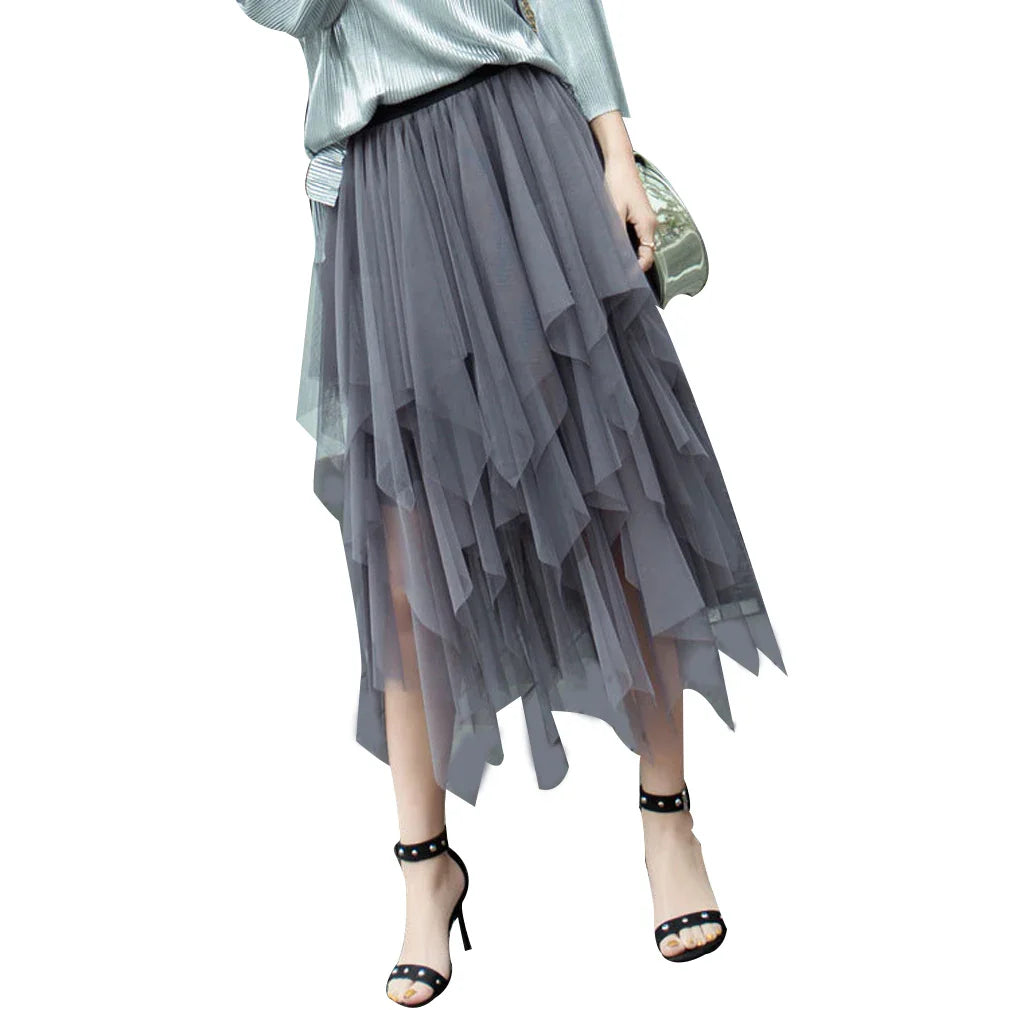 Women's Fairycore Mesh Tulle Bubble Skirt