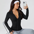 Stand Collar UV Protection Running Jacket | Women's Slim Fit Fitness Cardigan