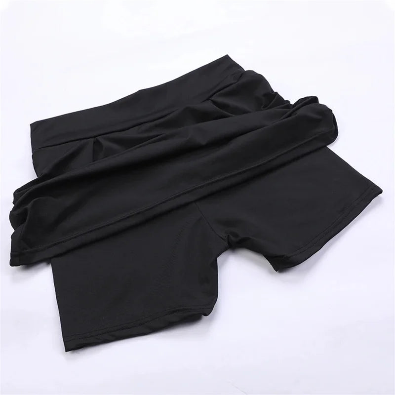 Summer Women Sprints Tennis Dance Fitness Short Skirts Quick Drying Solid Female Lining High Waist Mini Skirts Shorts