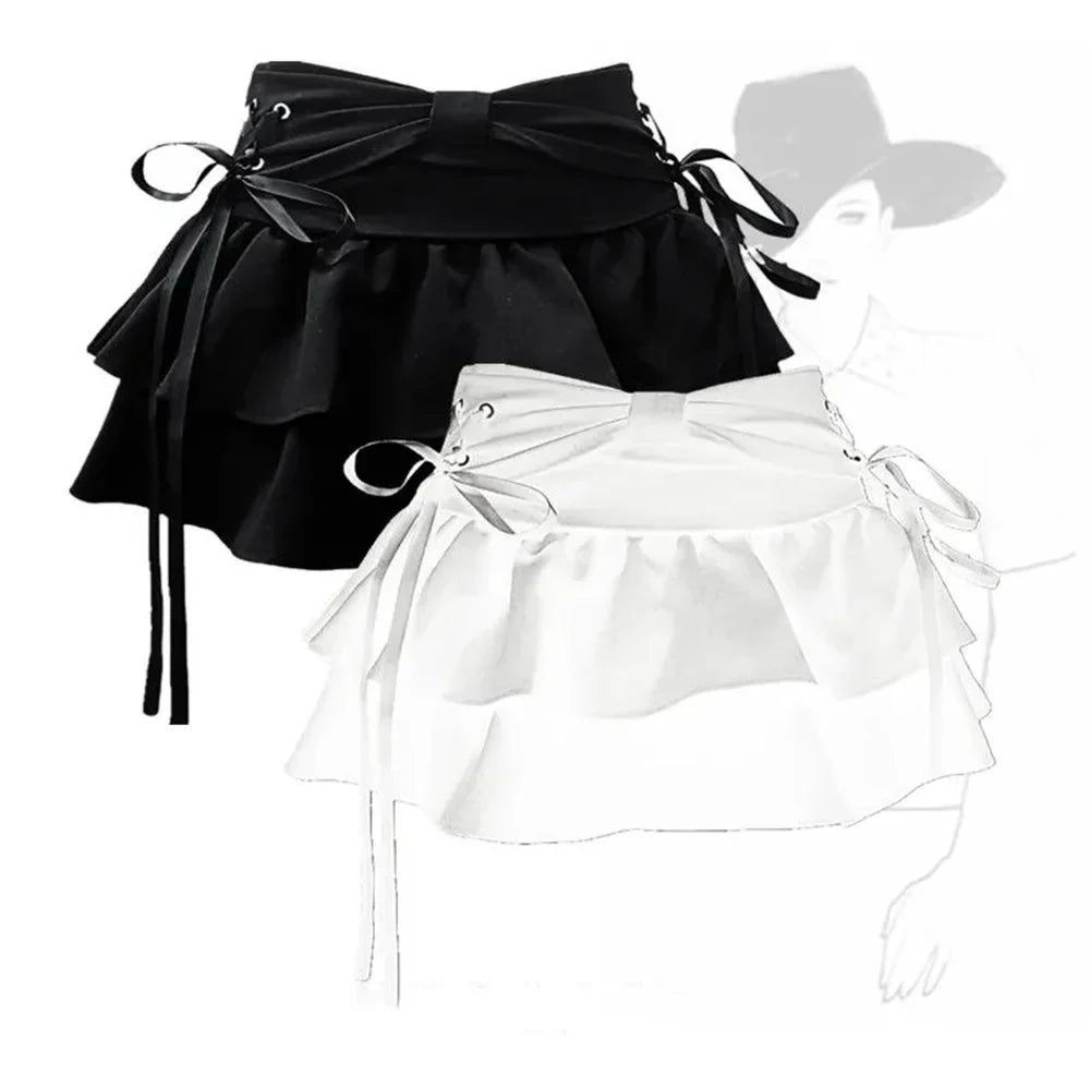 Women's Y2K Bow Denim Mini Skirt