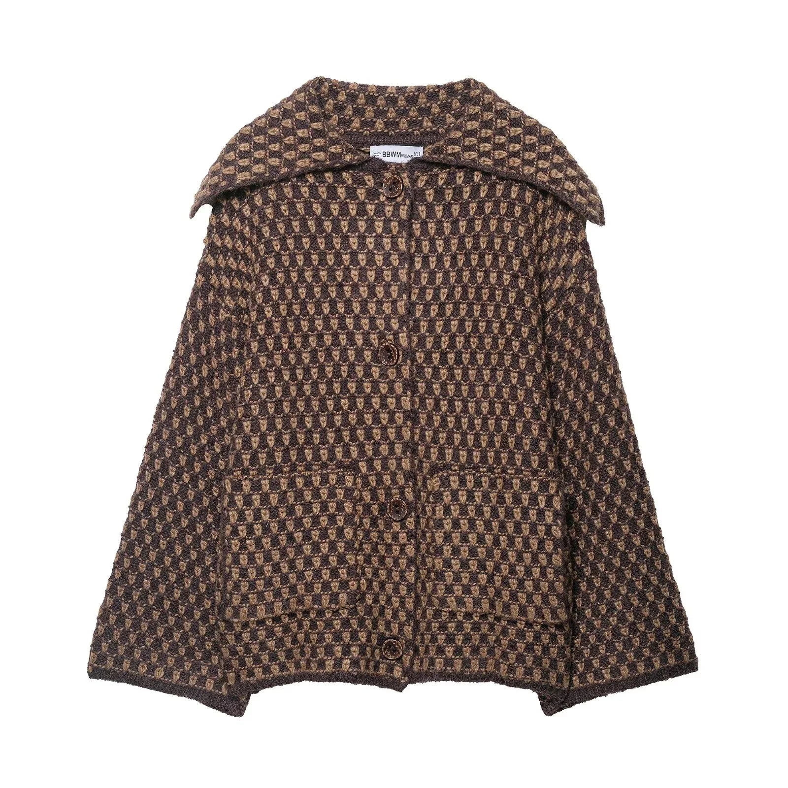 Women's Korean Style Knitted Cardigan - Loose Fit Button-Up Jacket