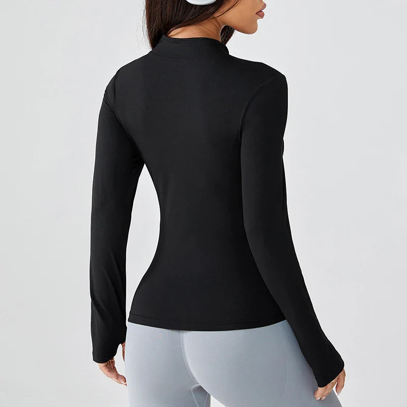 Stand Collar UV Protection Running Jacket | Women's Slim Fit Fitness Cardigan