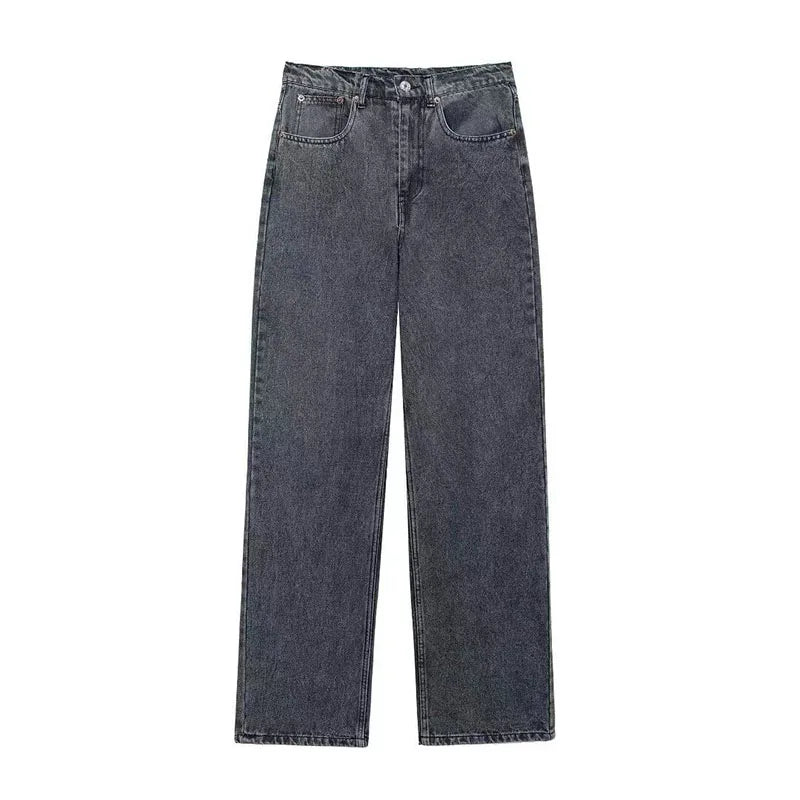 Women's Pants Distressed Loose Jeans Retro Pocket Casual Y2K Style