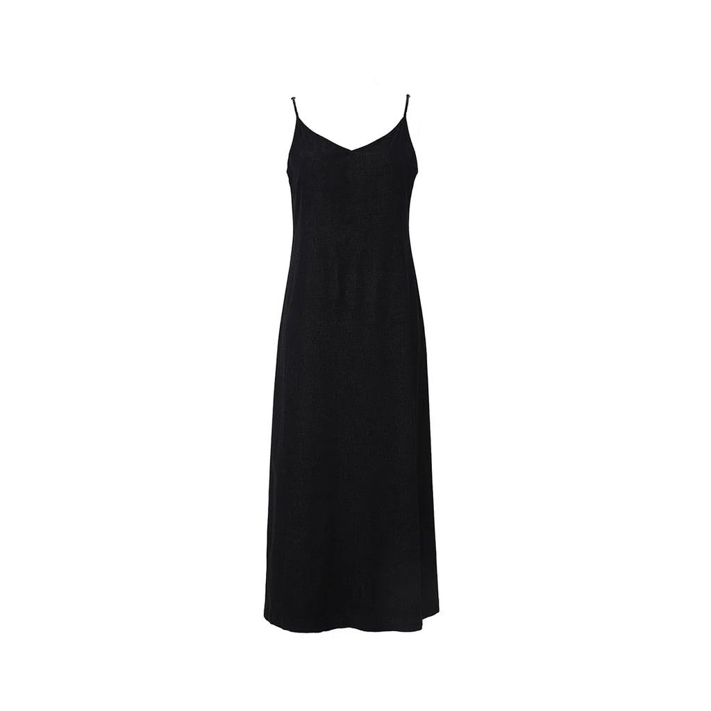 Women Lightweight Denim Wrap Blouse & Slip Dress Set