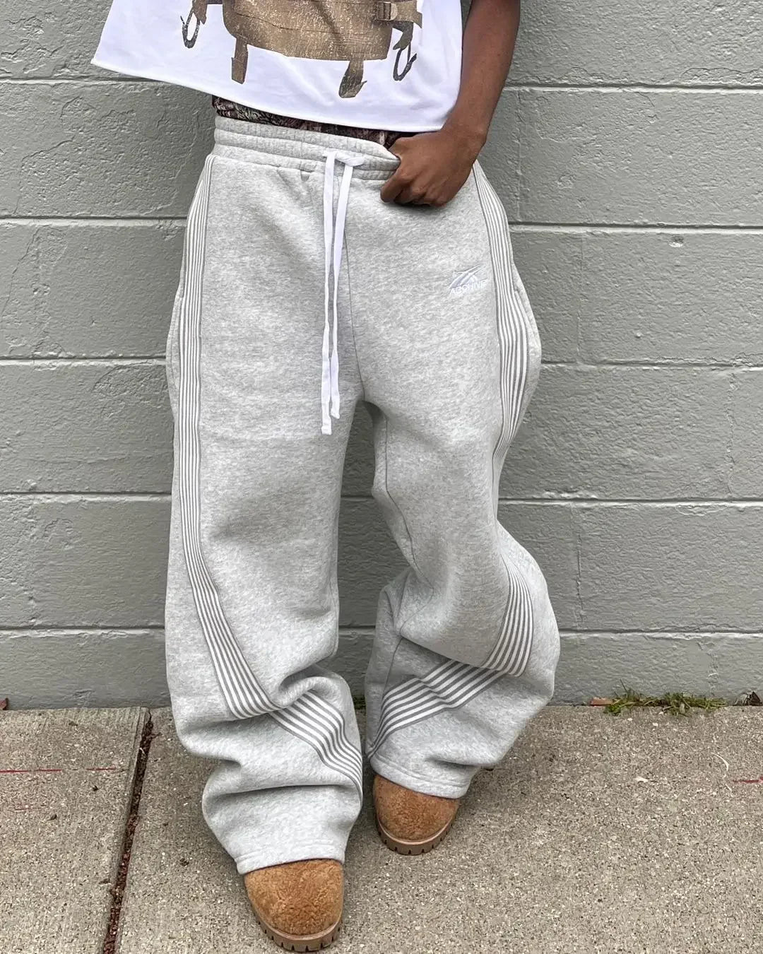 Cargo Pants Wide Leg Mid Waist Drawstring Pockets Loose Fit