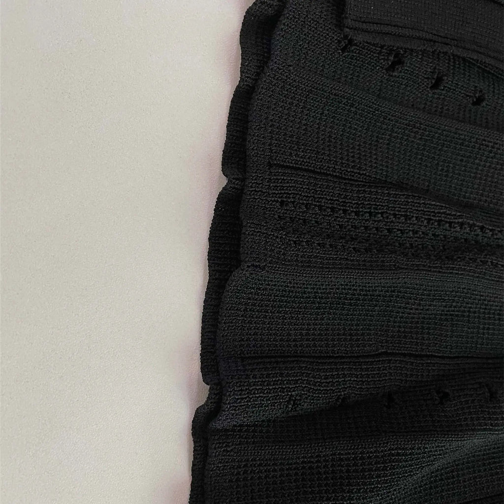 Knitted Mermaid Midi Dress Round Neck Hollow Slimming Fishtail