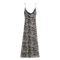 Leopard Print Tulle Slip Dress Women Backless Vintage Sexy Party Midi Holiday Dress