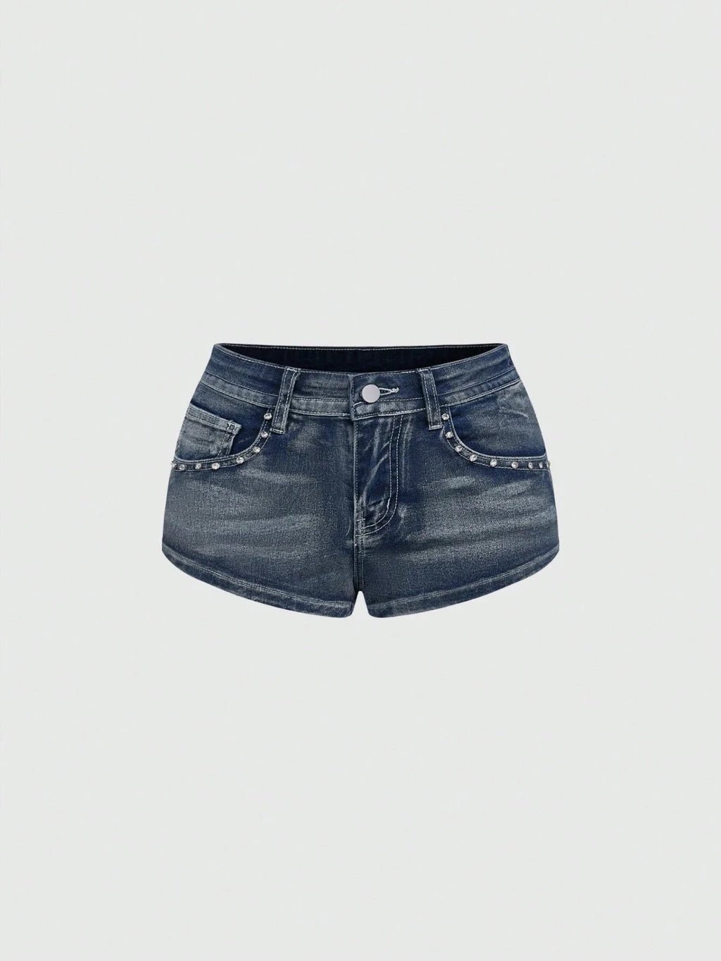 Y2K Embroidered Distressed Denim Shorts
