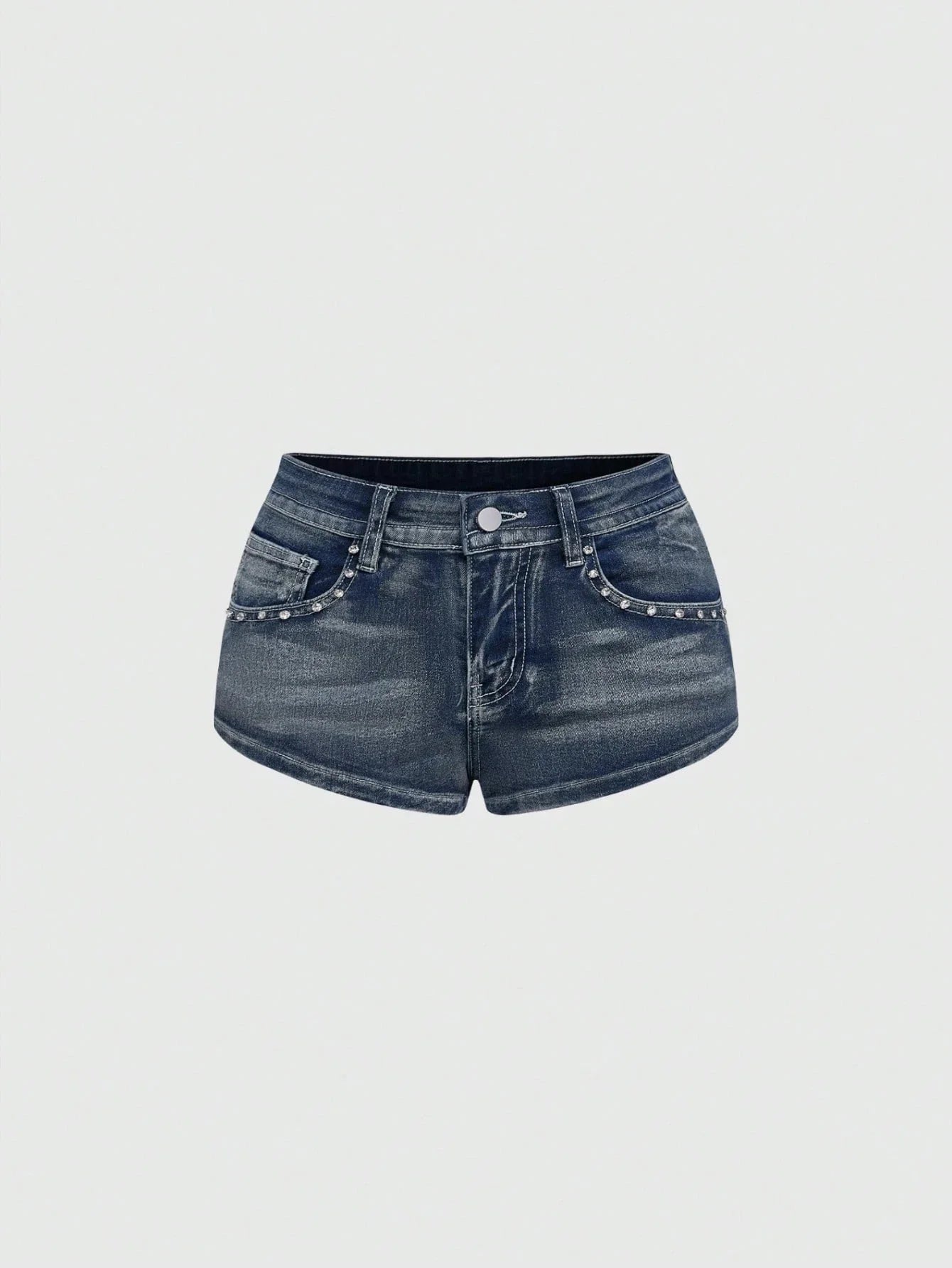 Y2K Embroidered Distressed Denim Shorts