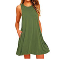 Sleeveless Swing T-Shirt Dress with Pockets