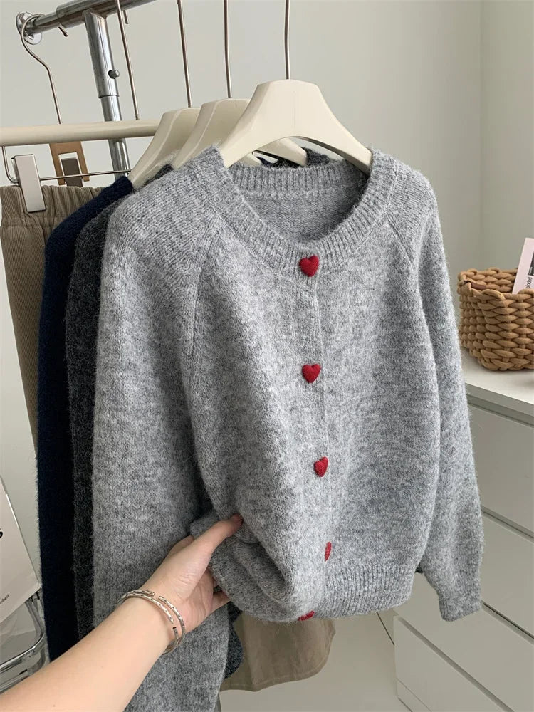 Women's Wool Knitted Cardigan - Slim Fit Button-Up Sweater