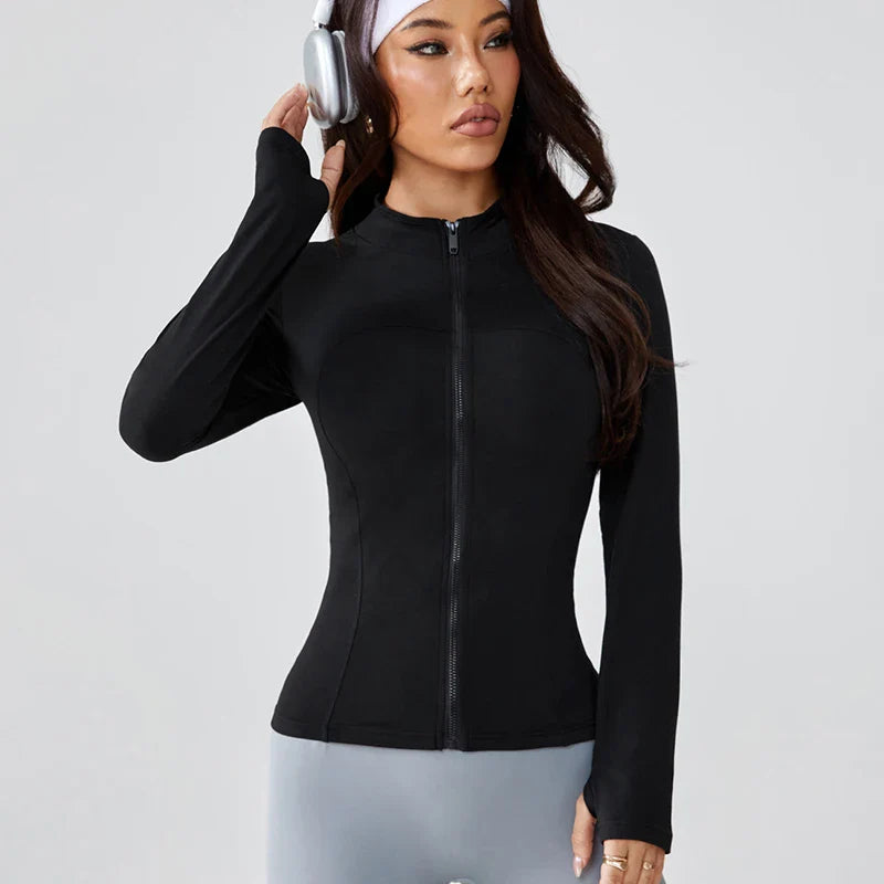 Stand Collar UV Protection Running Jacket | Women's Slim Fit Fitness Cardigan
